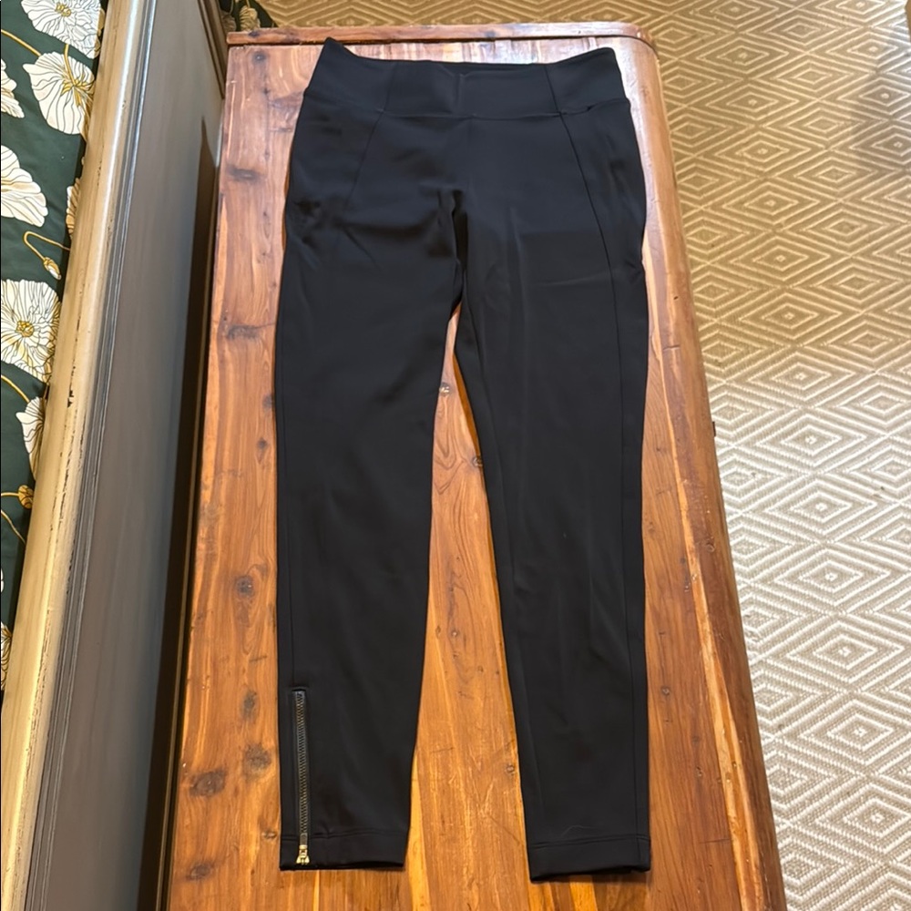 Black Zippered Ankle Leggings